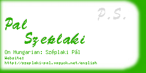 pal szeplaki business card