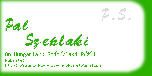 pal szeplaki business card